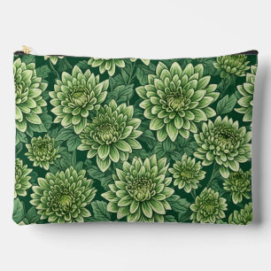 Chrysanthemum green flower pattern accessory pouch