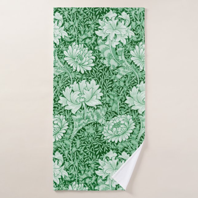 Chrysanthemum Green, William Morris Bath Towel (Bath Towel)