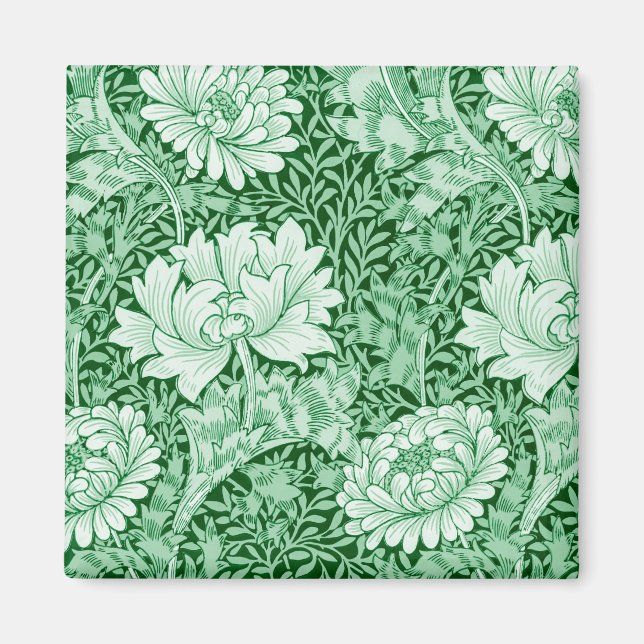 Chrysanthemum Green, William Morris Magnet (Front)