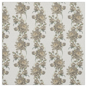 Chrysanthemum Grey Fabric