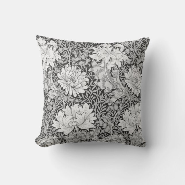 Chrysanthemum Grey, William Morris Cushion (Front)