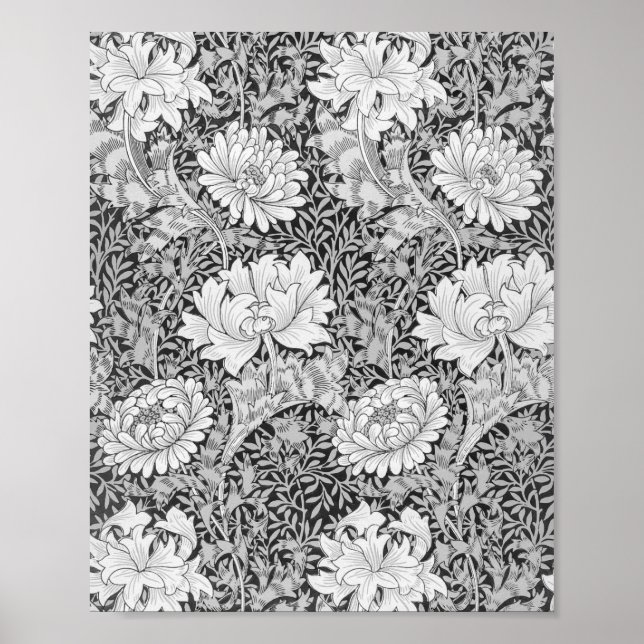 Chrysanthemum Grey, William Morris Poster (Front)