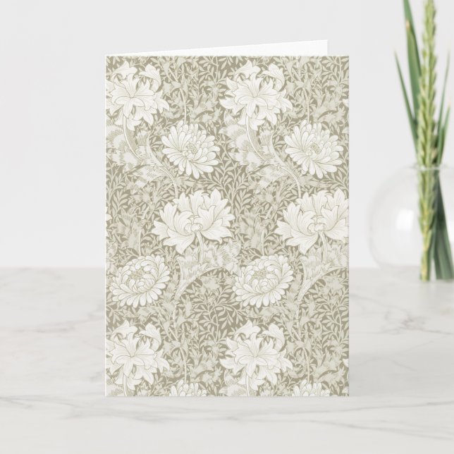 Chrysanthemum Ivory, William Morris Card (Front)