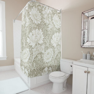 Chrysanthemum Ivory, William Morris Shower Curtain