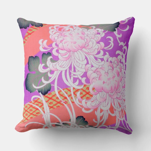 Chrysanthemum, Japanese Design Cushion (Front)