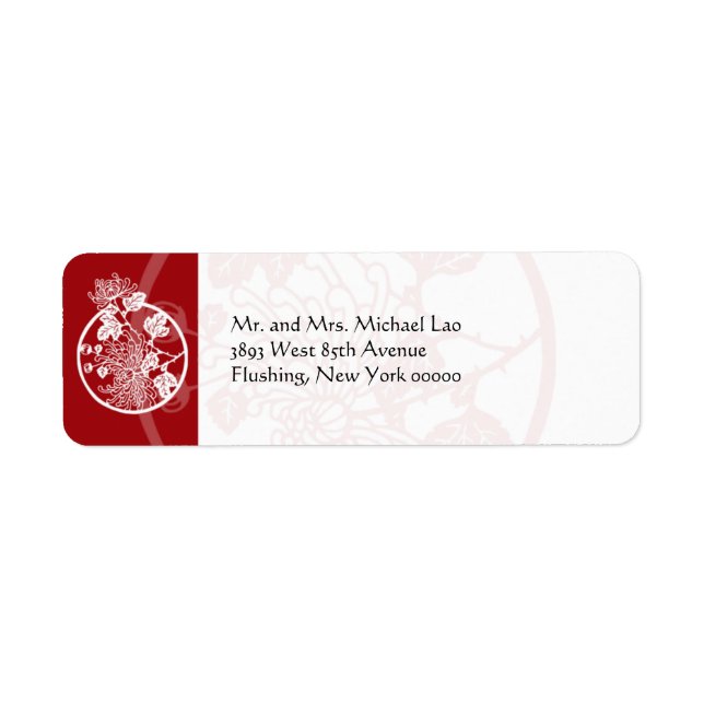 Chrysanthemum Label Return Address Label (Front)