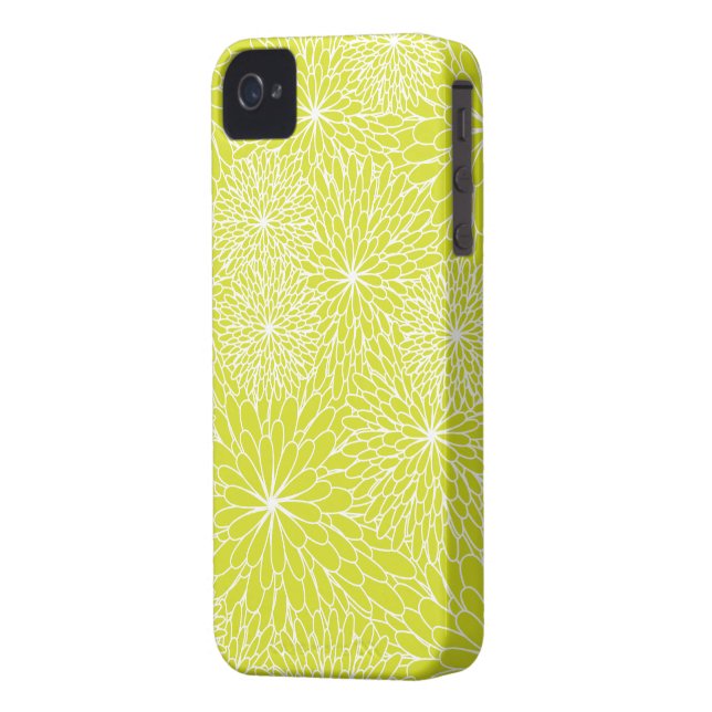 Chrysanthemum Lime Green iPhone Case (Back Left)