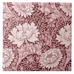 Chrysanthemum Maroon, William Morris Ceramic Tile