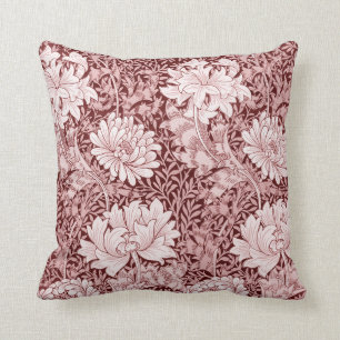 Chrysanthemum Maroon, William Morris Cushion