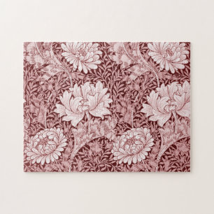 Chrysanthemum Maroon, William Morris Jigsaw Puzzle
