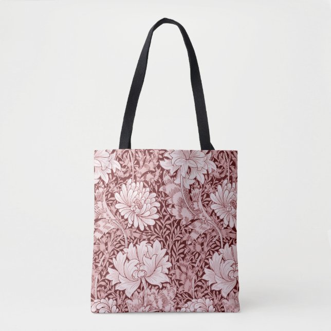 Chrysanthemum Maroon, William Morris Tote Bag (Front)