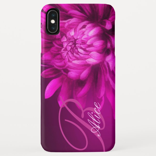 Chrysanthemum mauve custom iPhone case (Back)