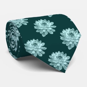 Chrysanthemum Pattern - Dark Green Tie