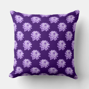 Chrysanthemum Pattern - Deep Purple Cushion
