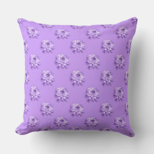 Chrysanthemum Pattern - Easter Purple Cushion