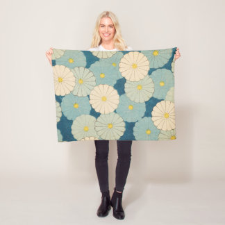 Chrysanthemum Pattern Fleece Blanket