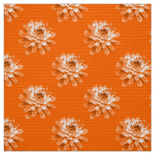 Chrysanthemum Pattern - Orange Fabric