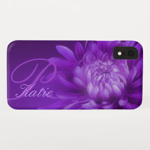 Chrysanthemum purple custom name iphone case