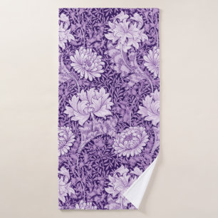 Chrysanthemum Purple, William Morris Bath Towel