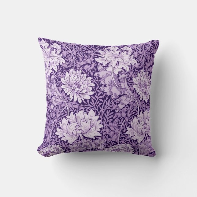 Chrysanthemum Purple, William Morris Cushion (Front)