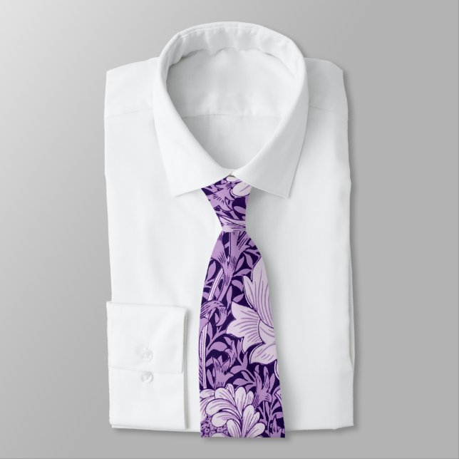 Chrysanthemum Purple, William Morris Tie (Tied)