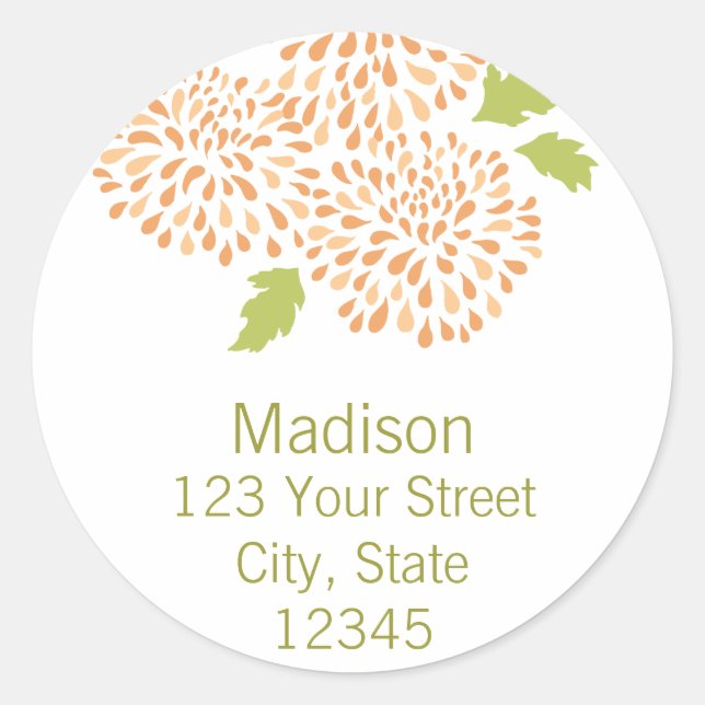 Chrysanthemum Return Address Envelope Seal (Front)