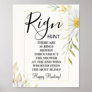 Chrysanthemum Ring Ring bridal shower game sign