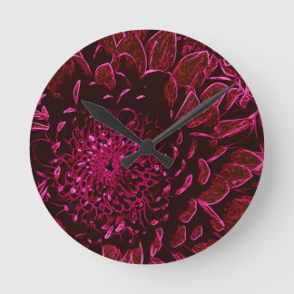 chrysanthemum round clock