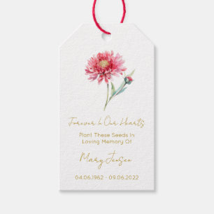 Chrysanthemum Seed Packet Funeral Gift Tags