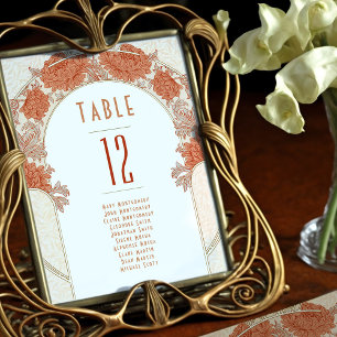 Chrysanthemum Table Numbers Vintage Art Nouveau