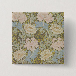 'Chrysanthemum' wallpaper, 1876 (wallpaper) 15 Cm Square Badge