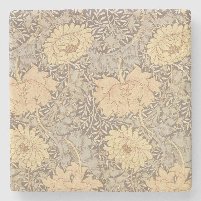 'Chrysanthemum' wallpaper design, 1876 Stone Coaster (Front)