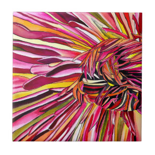 Chrysanthemum watercolor art flower ceramic tile