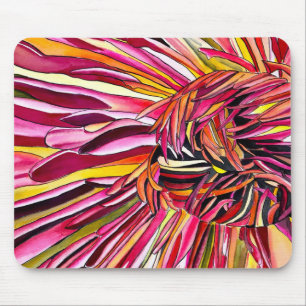 Chrysanthemum watercolor art flower mouse pad