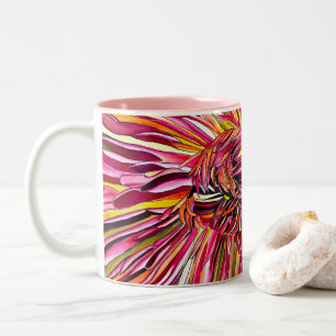 Chrysanthemum watercolor art flower Two-Tone coffee mug