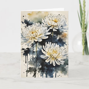 Chrysanthemum - Watercolor flowers Card