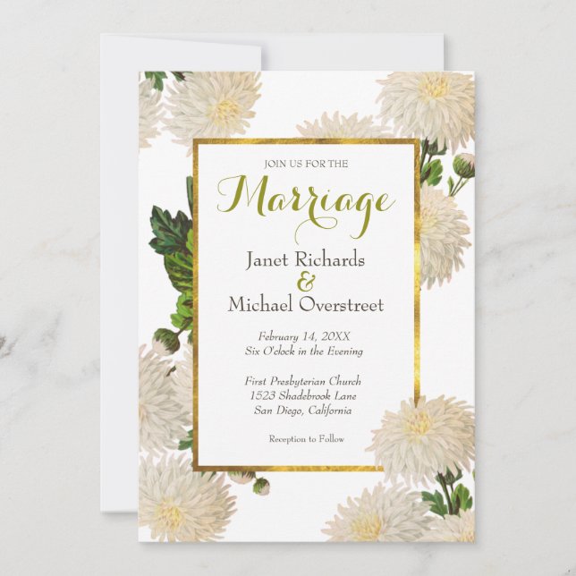 Chrysanthemum Wedding Invitation (Front)
