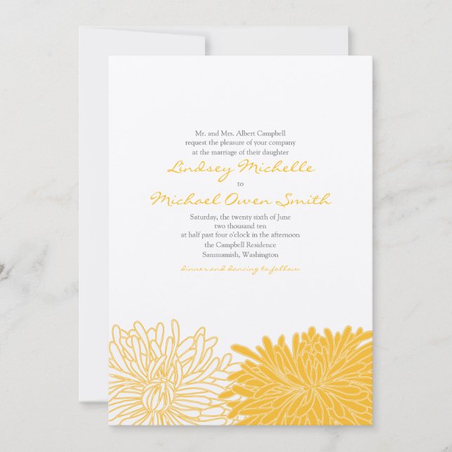Chrysanthemum Wedding Invitation (Front)