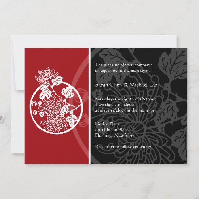 Chrysanthemum Wedding Invitation (Front)