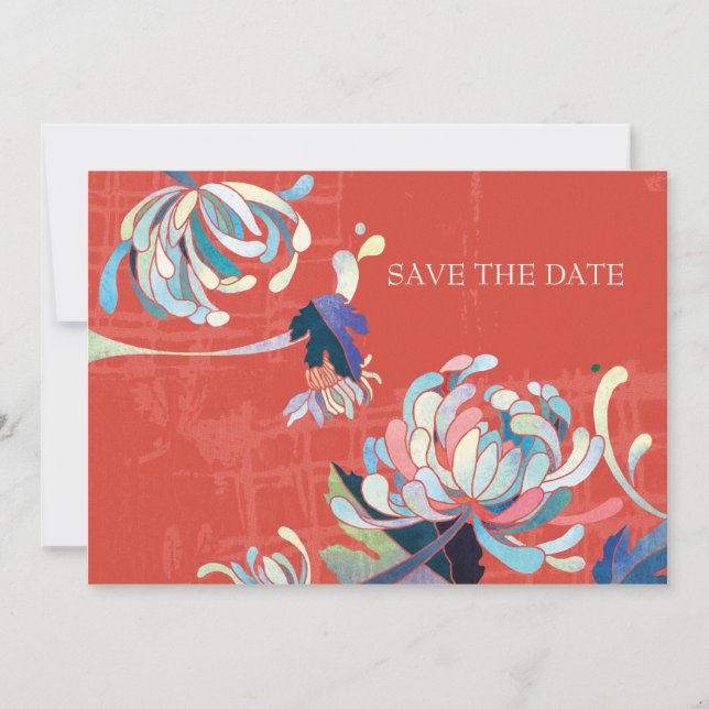 Chrysanthemum Wedding Save the Date Invitations (Front)