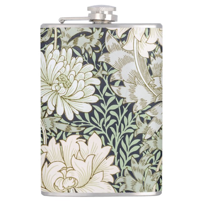 Chrysanthemum, William Morris Hip Flask (Front)
