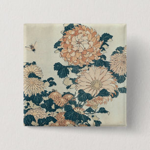 Chrysanthemums 15 Cm Square Badge