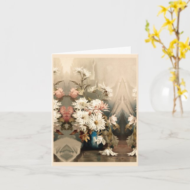 Chrysanthemums, anniversary  card (Yellow Flower)
