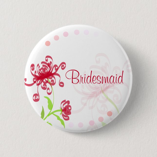 Chrysanthemums Bridesmaid/Bestman Badge (Front)