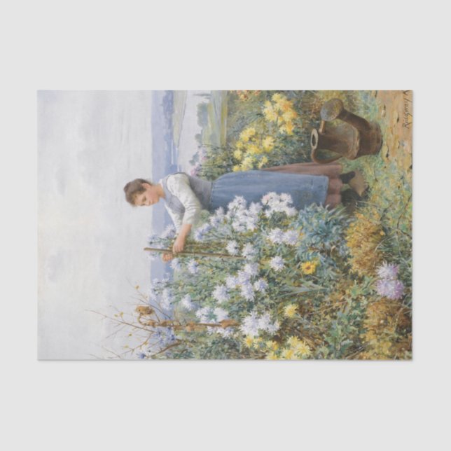 Chrysanthemums by Daniel Ridgway Knight Tissue Paper (Front)