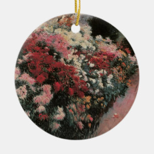 Chrysanthemums by Dennis Bunker Miller, Fine Art Ceramic Ornament