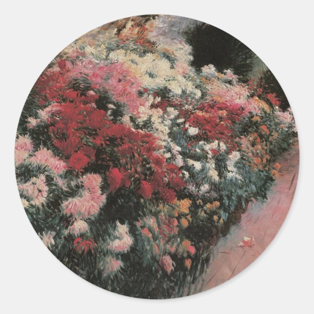 Chrysanthemums by Dennis Bunker Miller, Fine Art Classic Round Sticker (Front)