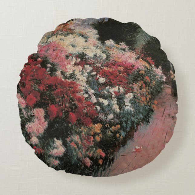 Chrysanthemums by Dennis Bunker Miller, Fine Art Round Cushion (Front)