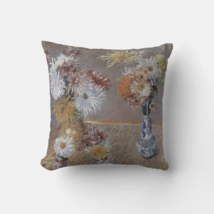 Chrysanthemums by Gustave Caillebotte Cushion