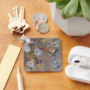 Chrysanthemums by Gustave Caillebotte Key Ring